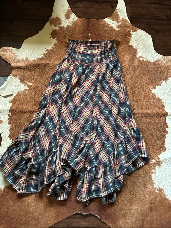 NATURAL LIFE Dresses & Skirts - Women's natural life Plaid High-Waist Ruffled Midi Skirt - Multi